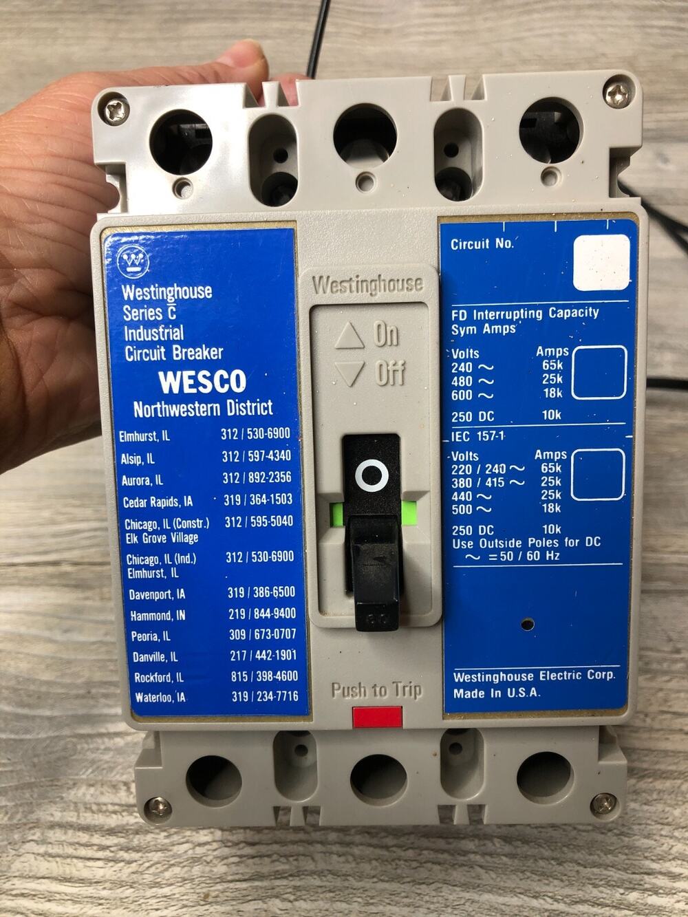 Westinghouse Series C Industrial Circuit Breaker